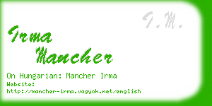 irma mancher business card